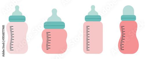 Outline icon representing a baby bottle, illustration of a baby bottle in vector format, part of a set of vector icons for child care, parenting