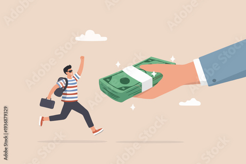 Money and a Running Person