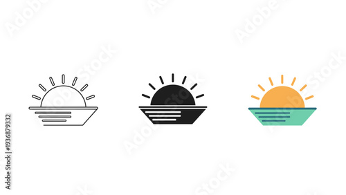 Sunrise Horizon Icon Commercial Business