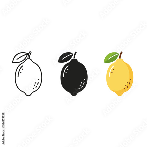Lemon Icons Food Asset Commercial