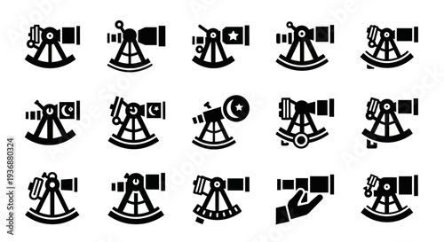 Various Camera Icons Representing Photography and Illustration in a Grid Layout