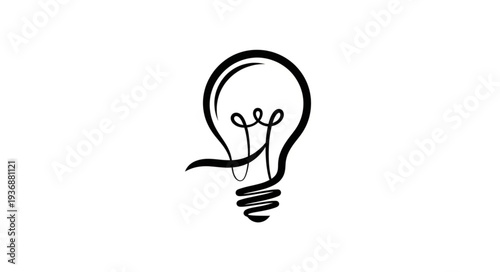 Simple black light bulb illustration representing an idea and innovation concept.