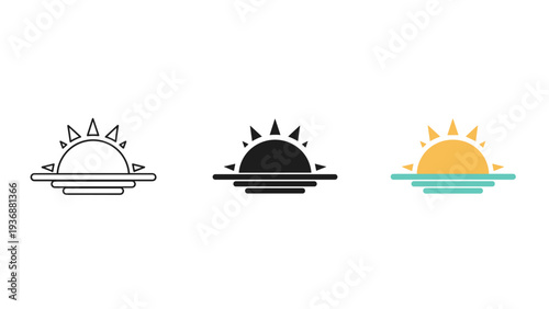 Sunset Sunrise Horizon Graphic Commercial