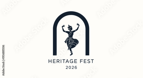 Heritage Fest 2026 logo with dancing figure in archway.
