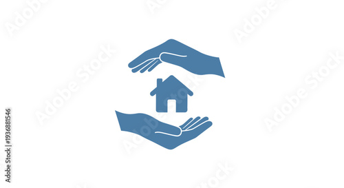 Hands holding a house symbolizing protection and care.