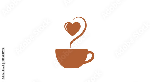 A warm cup of coffee with a heart-shaped steam.