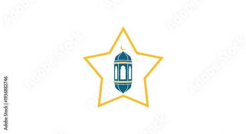 Islamic star and lantern symbol for Ramadan or Eid celebration.
