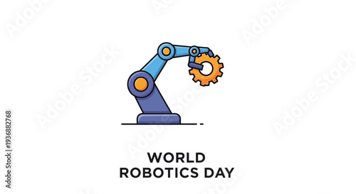 Robotics Day Celebration with Industrial Robotic Arm.