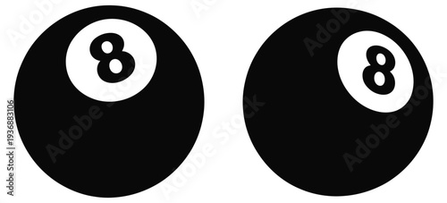 Billiard ball icon, flat pictogram vector illustration isolated on transparent background, simple pool game symbol design for sports apps, casino graphics,