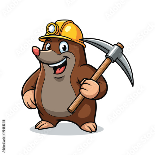 Wallpaper Mural Cute Cartoon Mole Miner Character Torontodigital.ca