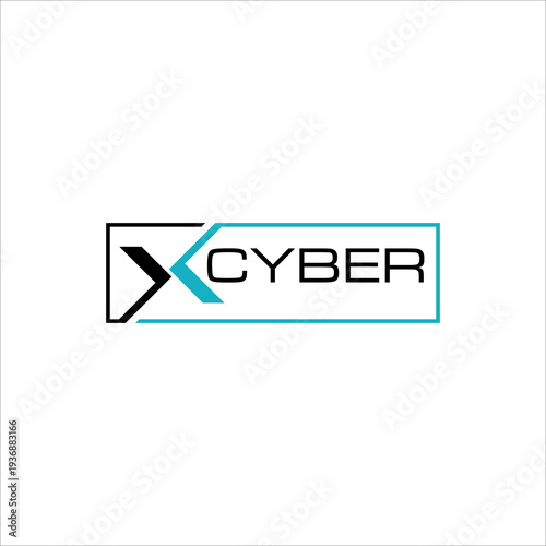 Modern initial X cyber logo featuring a stripe line frame and futuristic arrow element in minimalist style, ideal for technology, digital, and corporate branding.
