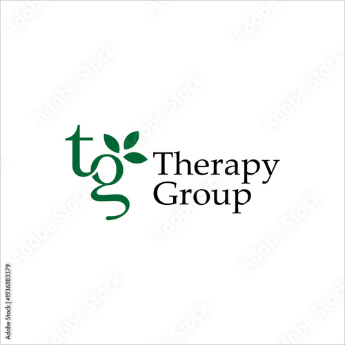 Grow Leaf TG Letter Logo Vector Icon Modern Eco Green Organic Brand Identity Design