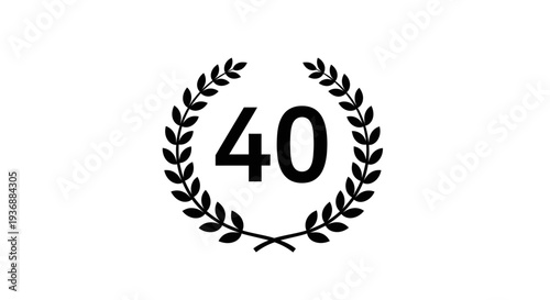 Fortieth anniversary laurel wreath emblem design.