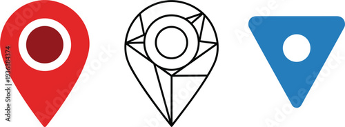 Location pin and map marker icon set navigation gps destination vector symbols collection pack