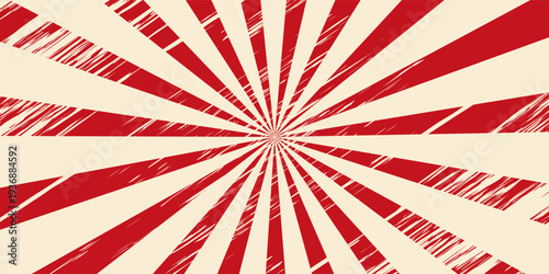 vintage japan red rising sun, sun ray vintage red rising sun background. vector illustration of a rising sun background with a grunge texture.eps.10.
