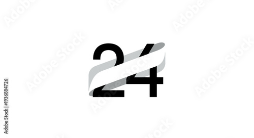 Modern minimalist logo design with number twenty four.