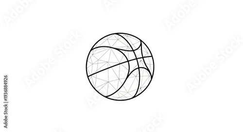 Simple black and white illustration of a basketball on a plain background.
