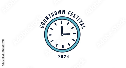 Countdown Festival 2026 logo with clock and year.