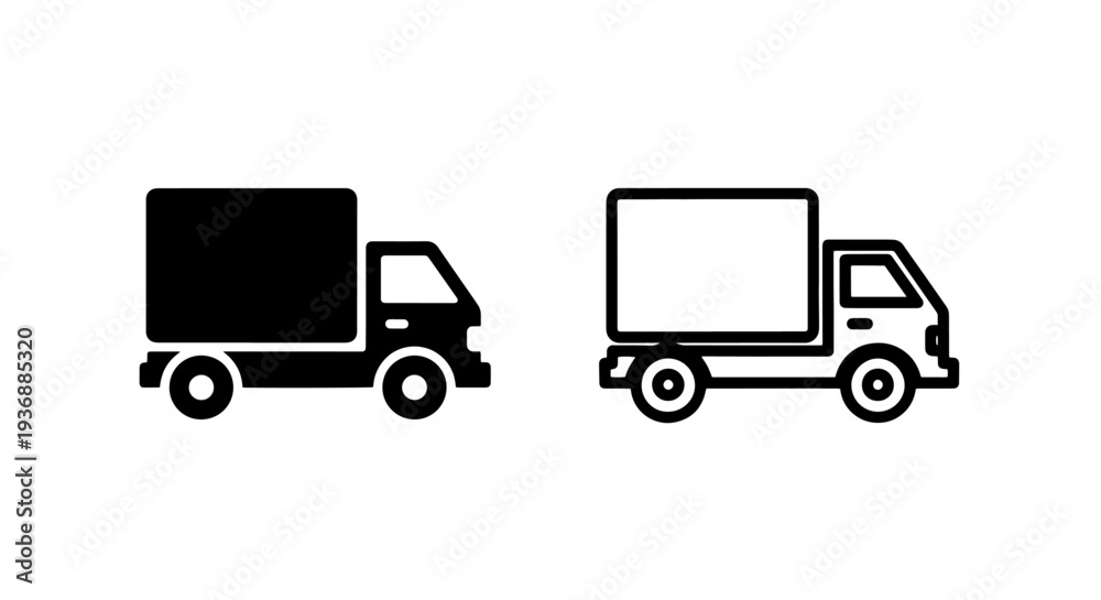 Fototapeta premium Delivery Truck Icon - Transport, Shipping, Logistics, Freight Symbol