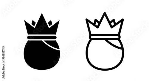 Stylized Royal Crown Icon or Orb Symbol of Monarchy and Power Vector Graphic