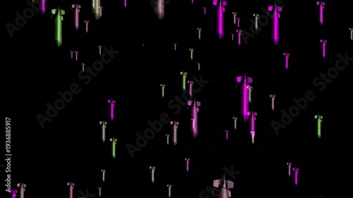 Wallpaper Mural Neon Bombs Falling Over Black Background  Surreal War Concept Aerial Weapons and Threat Torontodigital.ca