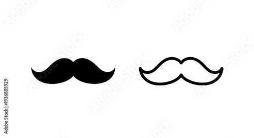 Classic Mustache Icon Vector Illustration for Gentleman Style