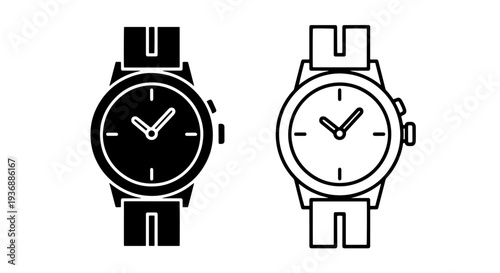 Modern Wristwatch Icon Representing Accurate Time and Scheduling