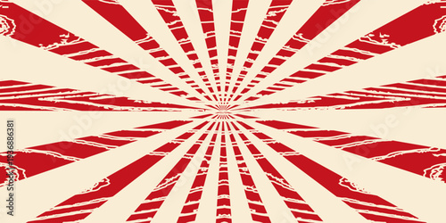 vintage japan red rising sun, sun ray vintage red rising sun background. vector illustration of a rising sun background with a grunge texture.eps.10.