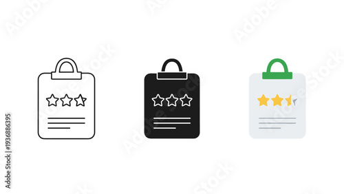 Rating Stars Clipboard Commercial Icon