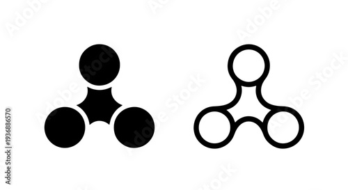 Abstract Connection Fidget Spinner or Molecule Structure Minimal Icon Vector