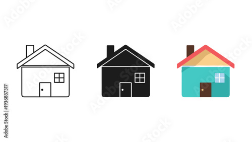 House Icon Set Real Estate Symbol