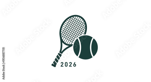 Tennis Racket and Ball Illustration for 2026.