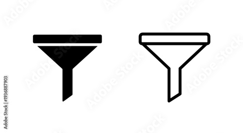 Industrial Funnel Filter Icon for Marketing Flow and Liquid Processing Equipment