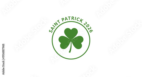 Saint Patrick's Day 2026 logo with shamrock symbol.