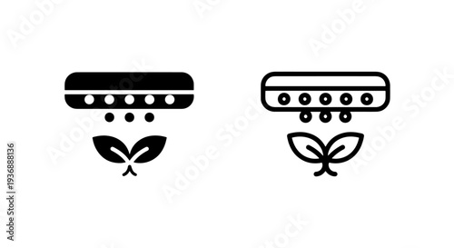 Indoor Plant Grow Light Icon for Hydroponics and Gardening Technology