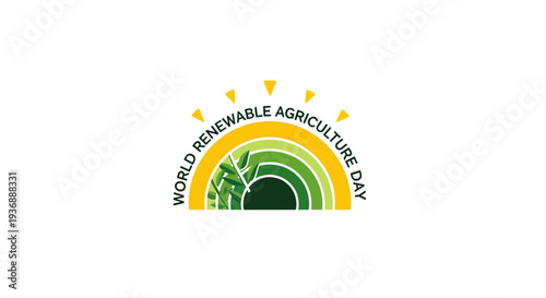 World Renewable Agriculture Day logo with green and yellow arches.