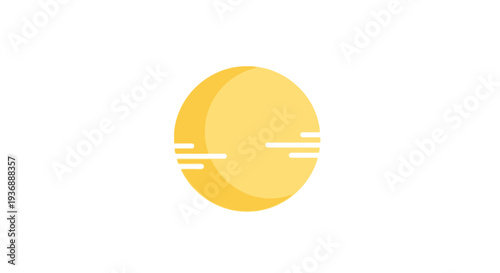 Simple yellow coin icon with motion blur effect.