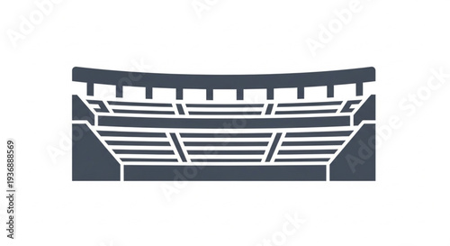 Minimalist Curved Stadium Bleachers Icon