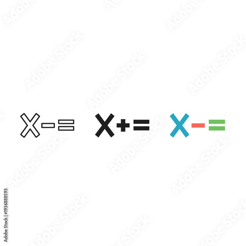 Math Equation Icons Math Operations Data Analysis