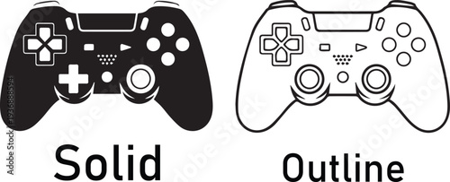 Comparison of solid and outline ps3 game controller designs