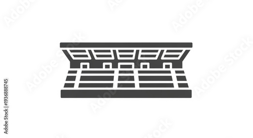 Minimalist Stadium Bleachers and Spectator Stand Icon