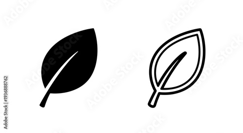 Single Plant Leaf Icon Set for Nature Ecology and Organic Product Branding