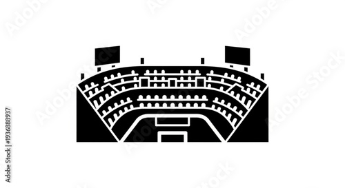 Minimalist Stadium Arena and Spectator Stands Icon