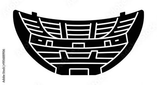 Minimalist Curved Stadium Arena Icon