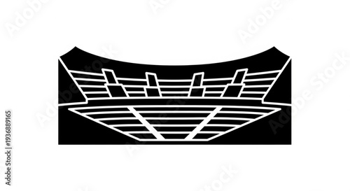 Minimalist Curved Stadium Arena Interior Icon