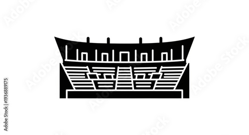 Minimalist Stadium Arena and Spectator Stands Icon