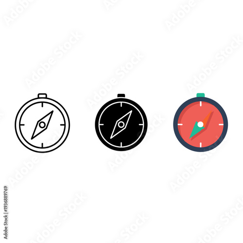 Photos Compass Navigation Direction Symbol Vector Commercial