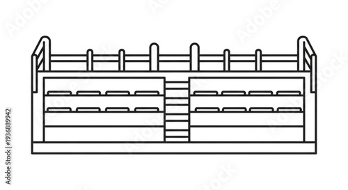 Minimalist Stadium Spectator Stand Line Art Icon
