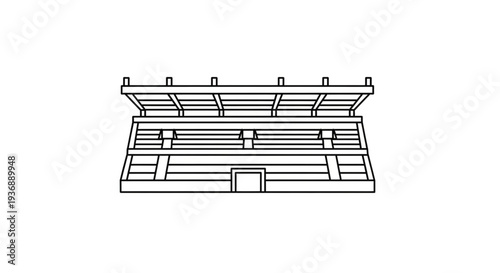 Minimalist Stadium Grandstand and Spectator Stand Line Art Icon