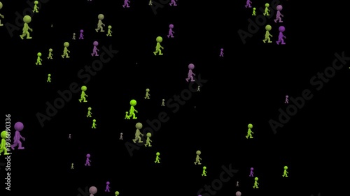 Wallpaper Mural Abstract Crowd of Colorful 3D Stick Figures on Black Background Conveying Community and Diversity Torontodigital.ca